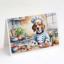 Load image into Gallery viewer, Beagle The Chef Greeting Cards - Blank Note Cards – 8-Pack of Artist-Designed Cards with Envelopes