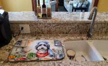 Load image into Gallery viewer, Bearded Collie The Chef Dish Drying Mat
