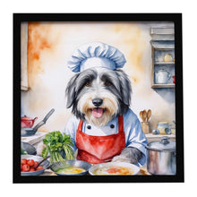 Load image into Gallery viewer, Bearded Collie The Chef Framed Metal Print