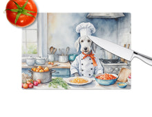 Load image into Gallery viewer, Bedlington Terrier The Chef Glass Cutting Boards – Durable, Decorative Kitchen Art