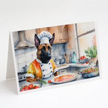 Load image into Gallery viewer, Belgian Malinois The Chef Greeting Cards - Blank Note Cards – 8-Pack of Artist-Designed Cards with Envelopes