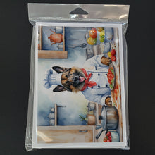 Load image into Gallery viewer, Belgian Tervuren The Chef Greeting Cards - Blank Note Cards – 8-Pack of Artist-Designed Cards with Envelopes