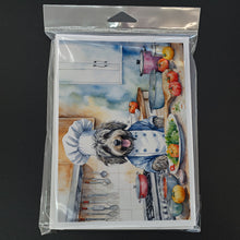 Load image into Gallery viewer, Bergamasco Sheepdog The Chef Greeting Cards - Blank Note Cards – 8-Pack of Artist-Designed Cards with Envelopes