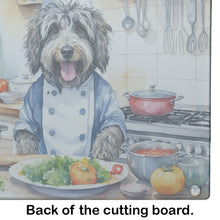 Load image into Gallery viewer, Bergamasco Sheepdog The Chef Glass Cutting Boards – Durable, Decorative Kitchen Art