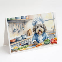 Load image into Gallery viewer, Bergamasco Sheepdog The Chef Greeting Cards - Blank Note Cards – 8-Pack of Artist-Designed Cards with Envelopes