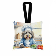 Load image into Gallery viewer, Bergamasco Sheepdog The Chef Hanging Square Fabric Ornament 3.5 × 3.5
