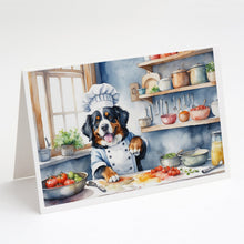 Load image into Gallery viewer, Bernese Mountain Dog The Chef Greeting Cards - Blank Note Cards – 8-Pack of Artist-Designed Cards with Envelopes