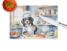 Load image into Gallery viewer, Bernese Mountain Dog The Chef Glass Cutting Boards – Durable, Decorative Kitchen Art