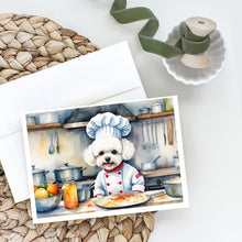 Load image into Gallery viewer, Bichon Frise The Chef Greeting Cards - Blank Note Cards – 8-Pack of Artist-Designed Cards with Envelopes