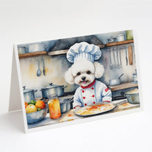 Load image into Gallery viewer, Bichon Frise The Chef Greeting Cards - Blank Note Cards – 8-Pack of Artist-Designed Cards with Envelopes