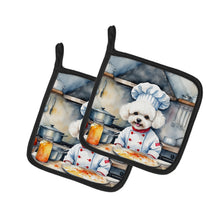 Load image into Gallery viewer, Bichon Frise The Chef Pot Holders - Set of 2 Decorative Kitchen Helpers | Made in the USA