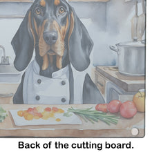 Load image into Gallery viewer, Black and Tan Coonhound The Chef Glass Cutting Boards – Durable, Decorative Kitchen Art