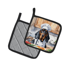 Load image into Gallery viewer, Black and Tan Coonhound The Chef Pot Holders - Set of 2 Decorative Kitchen Helpers | Made in the USA