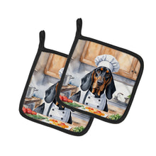 Load image into Gallery viewer, Black and Tan Coonhound The Chef Pot Holders - Set of 2 Decorative Kitchen Helpers | Made in the USA