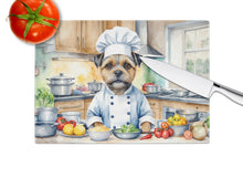 Load image into Gallery viewer, Border Terrier The Chef Glass Cutting Boards – Durable, Decorative Kitchen Art