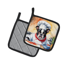 Load image into Gallery viewer, Boston Terrier The Chef Pot Holders - Set of 2 Decorative Kitchen Helpers | Made in the USA