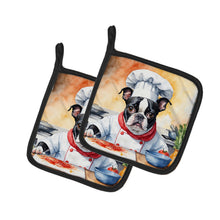 Load image into Gallery viewer, Boston Terrier The Chef Pot Holders - Set of 2 Decorative Kitchen Helpers | Made in the USA
