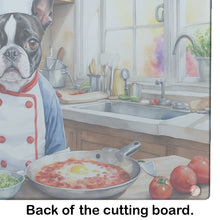 Load image into Gallery viewer, Boston Terrier The Chef Glass Cutting Boards – Durable, Decorative Kitchen Art