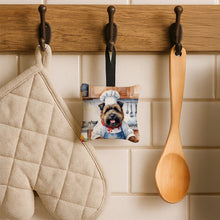 Load image into Gallery viewer, Bouvier des Flandres The Chef Hanging Square Fabric Ornament 3.5 × 3.5