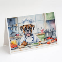Load image into Gallery viewer, Boxer The Chef Greeting Cards - Blank Note Cards – 8-Pack of Artist-Designed Cards with Envelopes