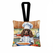 Load image into Gallery viewer, Boykin Spaniel The Chef Hanging Square Fabric Ornament 3.5 × 3.5