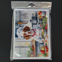 Load image into Gallery viewer, Brittany Spaniel The Chef Greeting Cards - Blank Note Cards – 8-Pack of Artist-Designed Cards with Envelopes