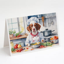 Load image into Gallery viewer, Brittany Spaniel The Chef Greeting Cards - Blank Note Cards – 8-Pack of Artist-Designed Cards with Envelopes