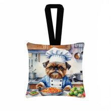 Load image into Gallery viewer, Brussels Griffon The Chef Hanging Square Fabric Ornament 3.5 × 3.5