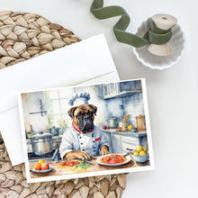 Load image into Gallery viewer, Bullmastiff The Chef Greeting Cards - Blank Note Cards – 8-Pack of Artist-Designed Cards with Envelopes