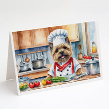 Load image into Gallery viewer, Cairn Terrier The Chef Greeting Cards - Blank Note Cards – 8-Pack of Artist-Designed Cards with Envelopes