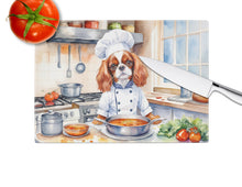 Load image into Gallery viewer, Cavalier Spaniel The Chef Glass Cutting Boards – Durable, Decorative Kitchen Art