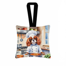 Load image into Gallery viewer, Cavalier Spaniel The Chef Hanging Square Fabric Ornament 3.5 × 3.5