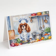 Load image into Gallery viewer, Cavalier Spaniel The Chef Greeting Cards - Blank Note Cards – 8-Pack of Artist-Designed Cards with Envelopes