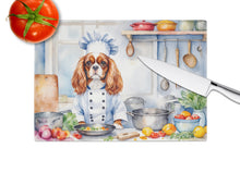 Load image into Gallery viewer, Cavalier Spaniel The Chef Glass Cutting Boards – Durable, Decorative Kitchen Art