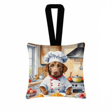 Load image into Gallery viewer, Chesapeake Bay Retriever The Chef Hanging Square Fabric Ornament 3.5 × 3.5
