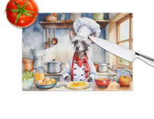 Load image into Gallery viewer, Chinese Crested The Chef Glass Cutting Boards – Durable, Decorative Kitchen Art
