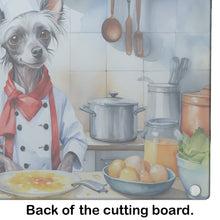 Load image into Gallery viewer, Chinese Crested The Chef Glass Cutting Boards – Durable, Decorative Kitchen Art