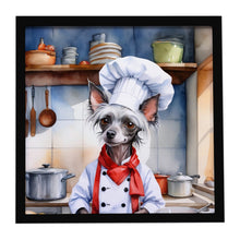 Load image into Gallery viewer, Chinese Crested The Chef Framed Metal Print
