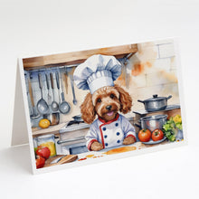 Load image into Gallery viewer, Cockapoo The Chef Greeting Cards - Blank Note Cards – 8-Pack of Artist-Designed Cards with Envelopes
