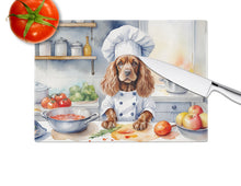 Load image into Gallery viewer, Cocker Spaniel The Chef Glass Cutting Boards – Durable, Decorative Kitchen Art
