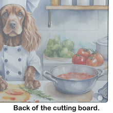 Load image into Gallery viewer, Cocker Spaniel The Chef Glass Cutting Boards – Durable, Decorative Kitchen Art