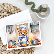 Load image into Gallery viewer, Corgi The Chef Greeting Cards - Blank Note Cards – 8-Pack of Artist-Designed Cards with Envelopes