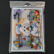 Load image into Gallery viewer, Coton de Tulear The Chef Greeting Cards - Blank Note Cards – 8-Pack of Artist-Designed Cards with Envelopes