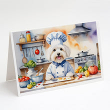 Load image into Gallery viewer, Coton de Tulear The Chef Greeting Cards - Blank Note Cards – 8-Pack of Artist-Designed Cards with Envelopes