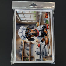 Load image into Gallery viewer, Dachshund The Chef Greeting Cards - Blank Note Cards – 8-Pack of Artist-Designed Cards with Envelopes