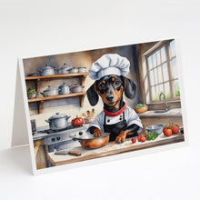 Load image into Gallery viewer, Dachshund The Chef Greeting Cards - Blank Note Cards – 8-Pack of Artist-Designed Cards with Envelopes