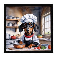 Load image into Gallery viewer, Dachshund The Chef Framed Metal Print