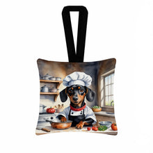 Load image into Gallery viewer, Dachshund The Chef Hanging Square Fabric Ornament 3.5 × 3.5