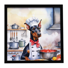 Load image into Gallery viewer, Doberman Pinscher The Chef Framed Metal Print