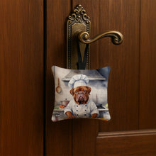 Load image into Gallery viewer, Dogue de Bordeaux The Chef Hanging Square Fabric Ornament 3.5 × 3.5